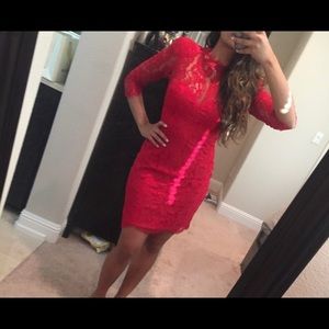 Bebe Red Lace Dress